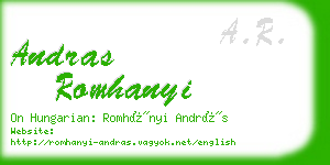 andras romhanyi business card